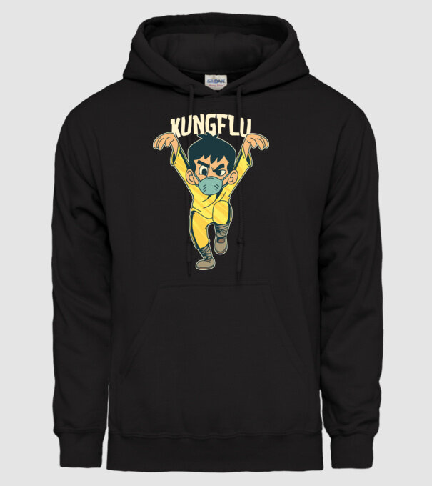Kung Flu Coronavirus Karate model negru pe tricou