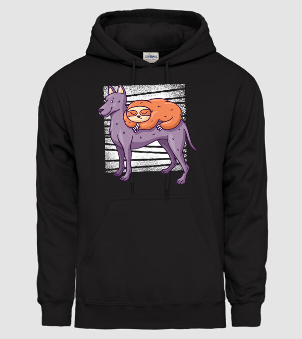 Leneș pe câine model negru pe tricou