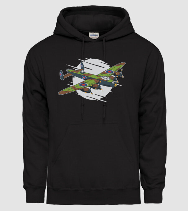 Avion bombardier Lancaster model negru pe tricou
