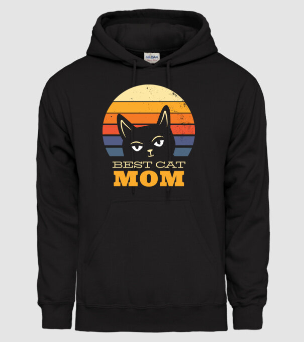 Cea mai bună mamă pisică model negru pe tricou