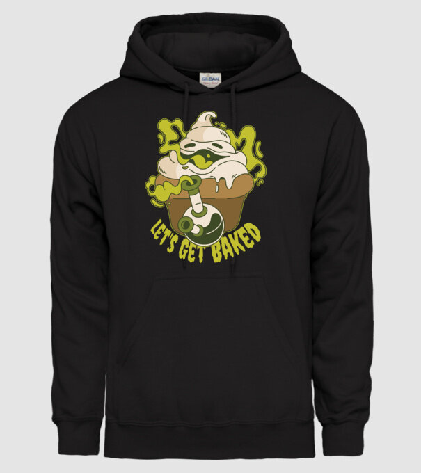'Let''s Get Baked' model negru pe tricou