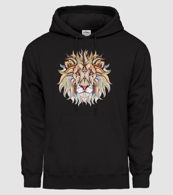 lion octopus model negru pe tricou