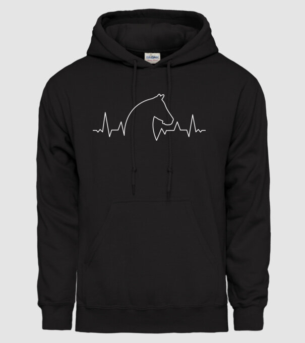 Bătăi de inimă cu cal model negru pe tricou