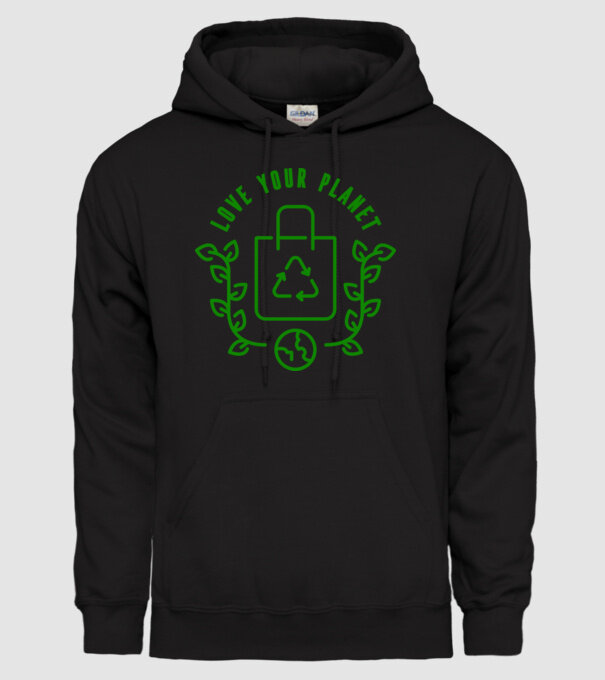 Love Your Planet - Ziua Pământului model negru pe tricou