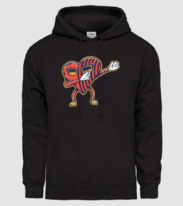 Inimă DAB cărți de joc maghiare model negru pe tricou