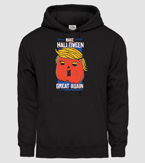 Make Halloween Great Again Trump model negru pe tricou