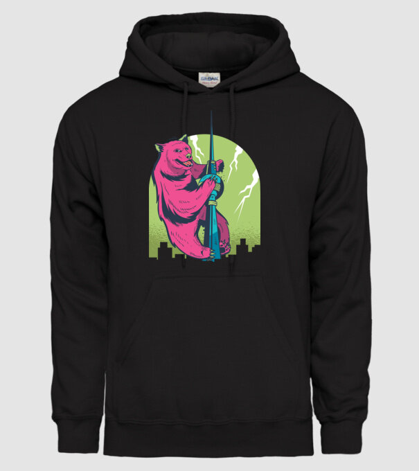 Turn Urs model negru pe tricou