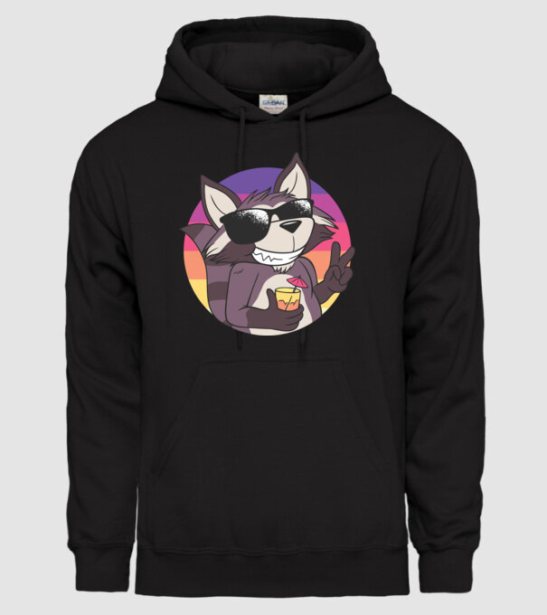 Raton cool model negru pe tricou
