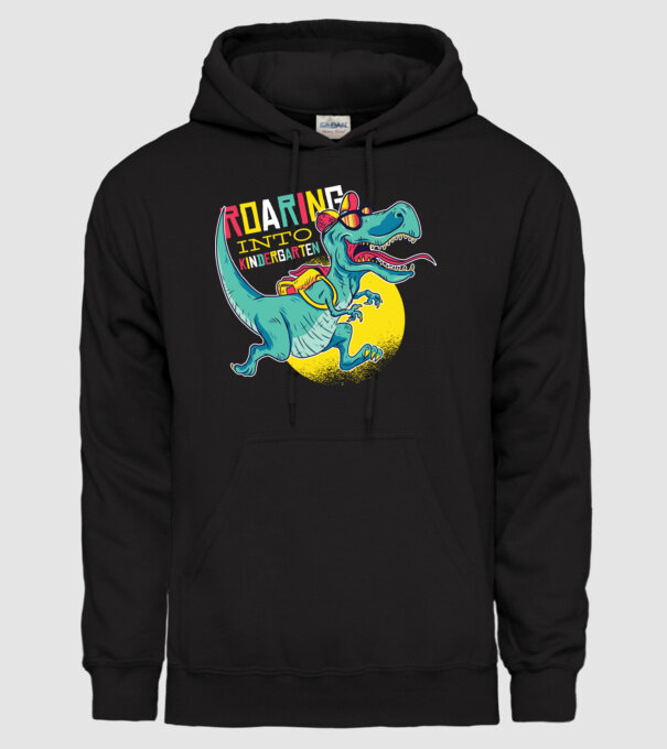 De acum încolo, voi urla în grădiniță cu Dinozaur model negru pe tricou