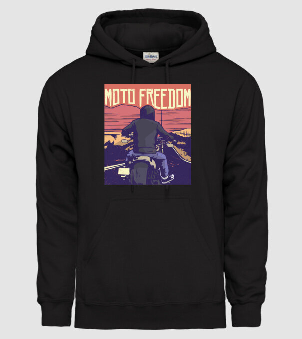 Libertate Motociclist model negru pe tricou