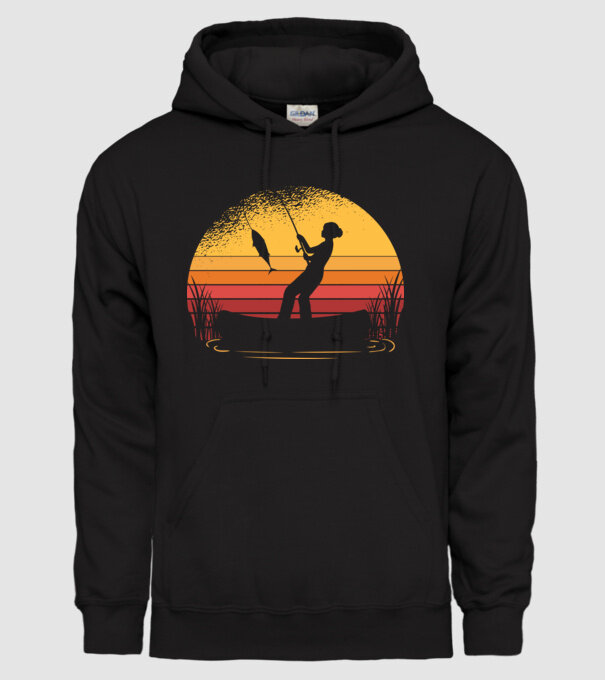 Femeie Pescar model negru pe tricou