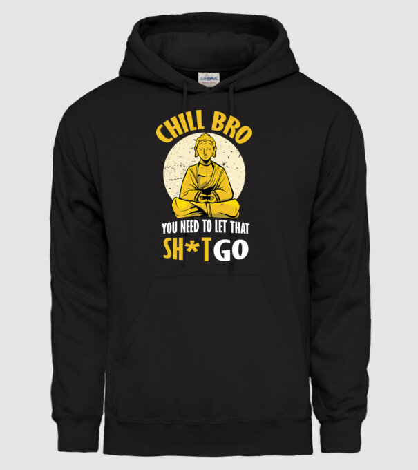 Calmează-te, lasă acel rahat Buddha model negru pe tricou