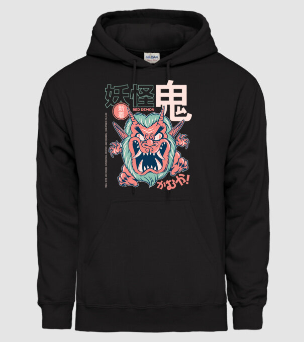 Oni Yokai Anime model negru pe tricou