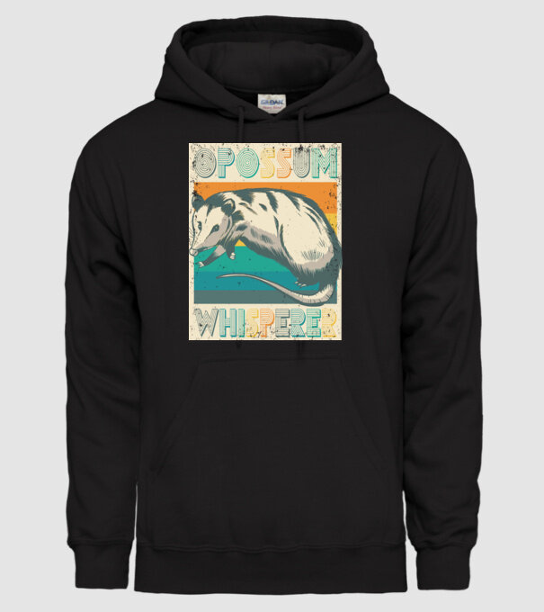 Opossum Whisperer model negru pe tricou