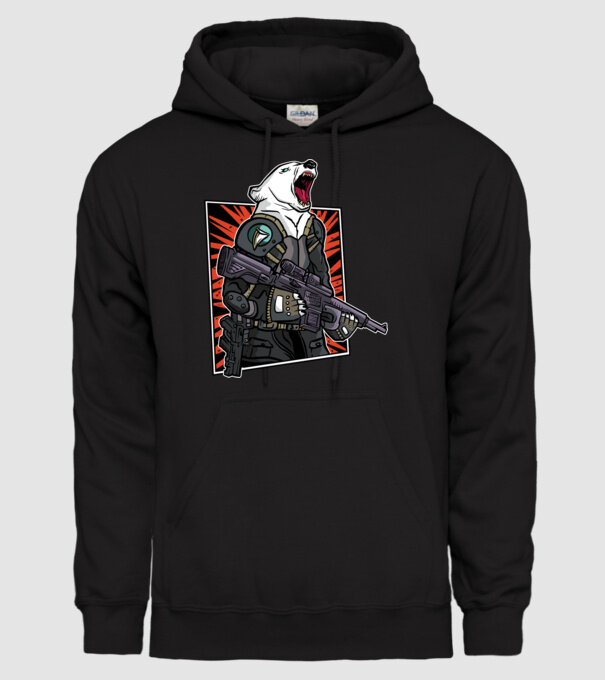 Ursul rusesc înarmat model negru pe tricou
