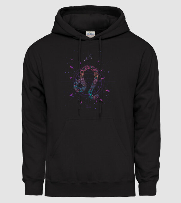 Leo Zodiac model negru pe tricou