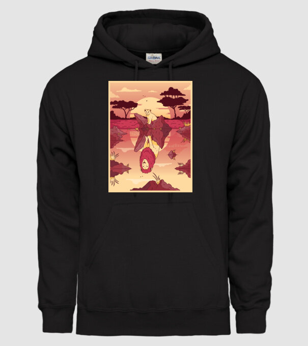 Reflecție leu model negru pe tricou