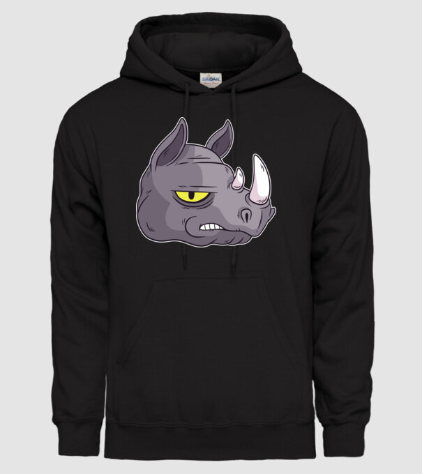Cap de rinocer model negru pe tricou