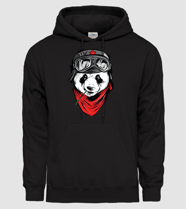 Panda Gerilla model negru pe tricou