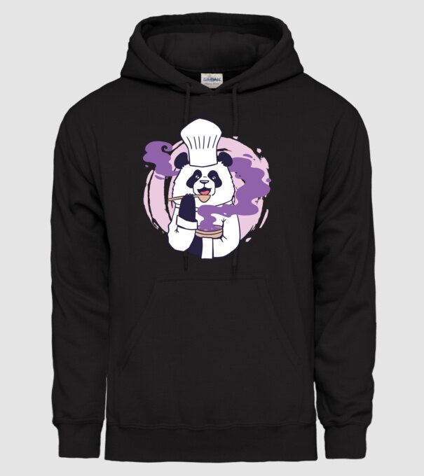 Panda Chef model negru pe tricou