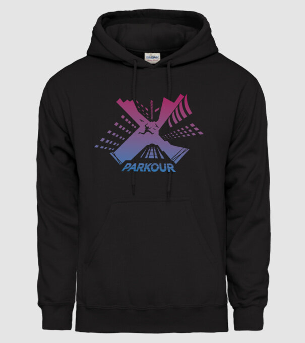 Parkour model negru pe tricou