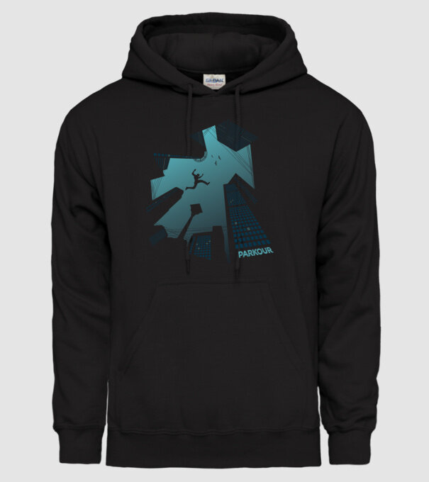Tricou design Parkour model negru pe tricou