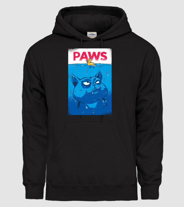 Paws Pisică la atac model negru pe tricou