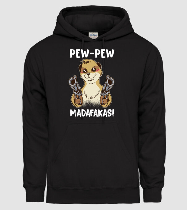 Pew Pew Pew Madafakas Suricată model negru pe tricou