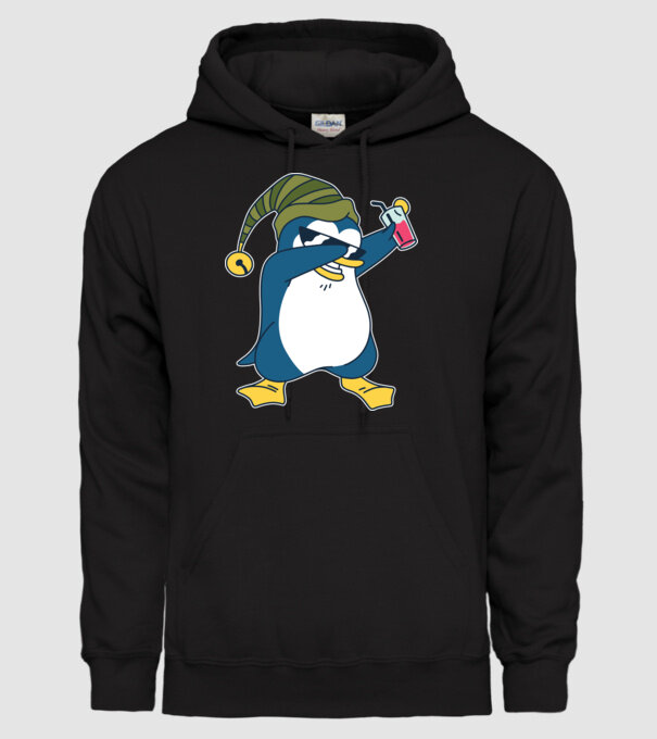 Pinguin DAB model negru pe tricou