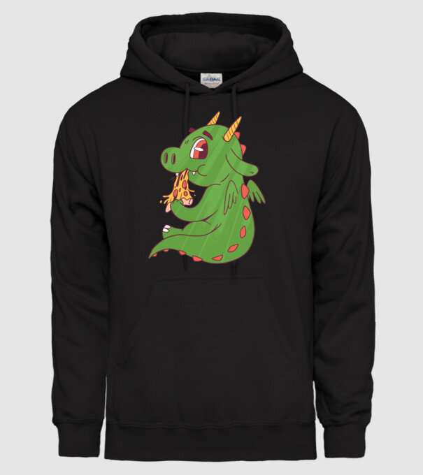 Pizza Dino model negru pe tricou