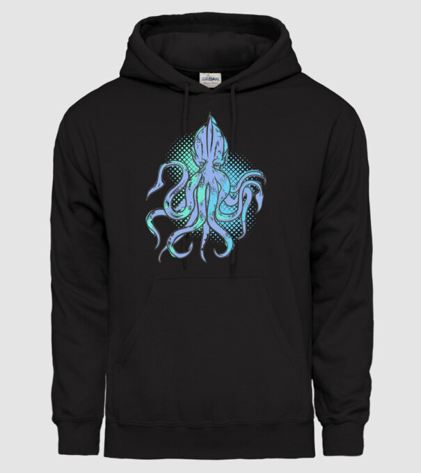 Cthulhu Caracatiță model negru pe tricou