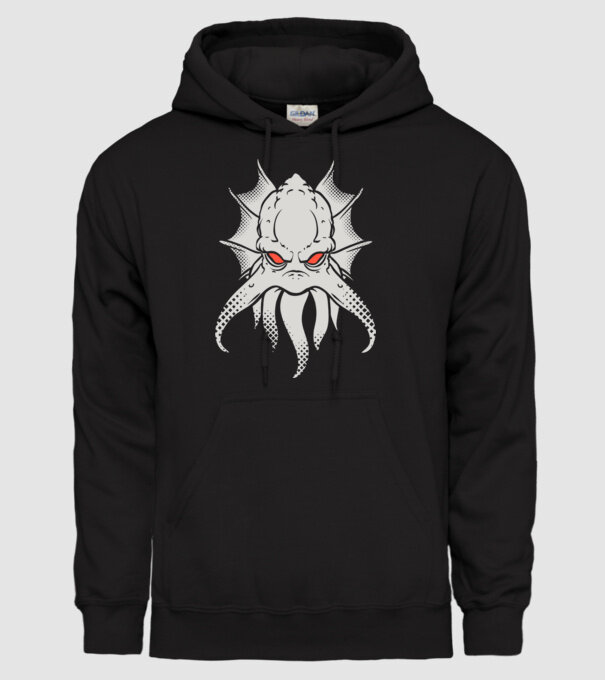 Cap de caracatiță model negru pe tricou
