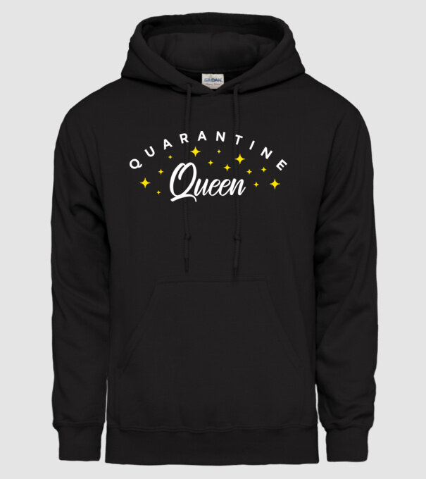 Quarantine queen model negru pe tricou