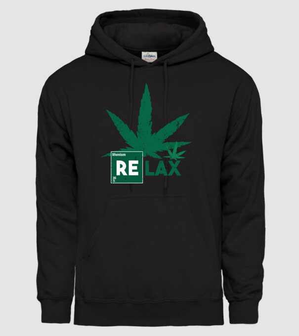 Relax Cannabis model negru pe tricou