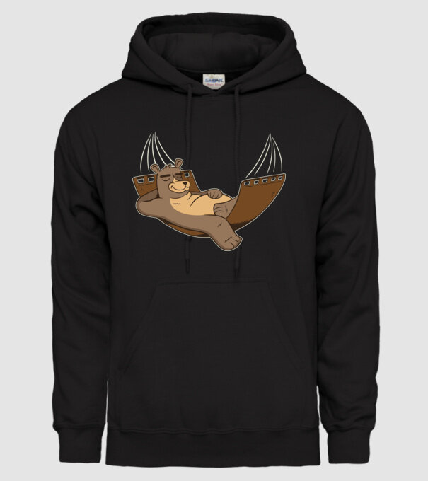 Urs Relax model negru pe tricou
