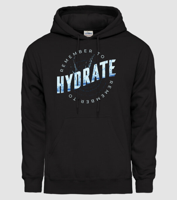 Remember to Hydrate model negru pe tricou