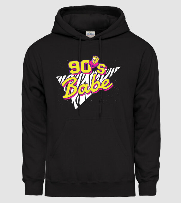 Retro 90s Babe model negru pe tricou