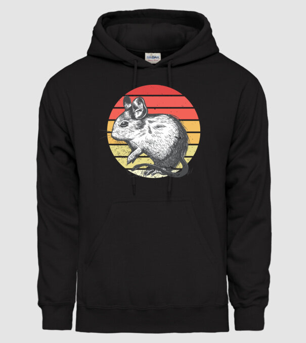 Retro Degu model negru pe tricou