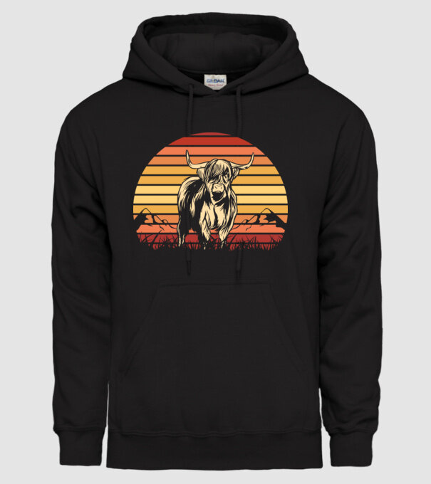 Vită Retro model negru pe tricou