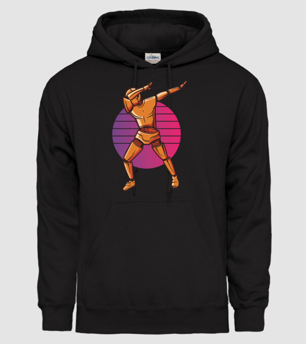 Robot DAB model negru pe tricou
