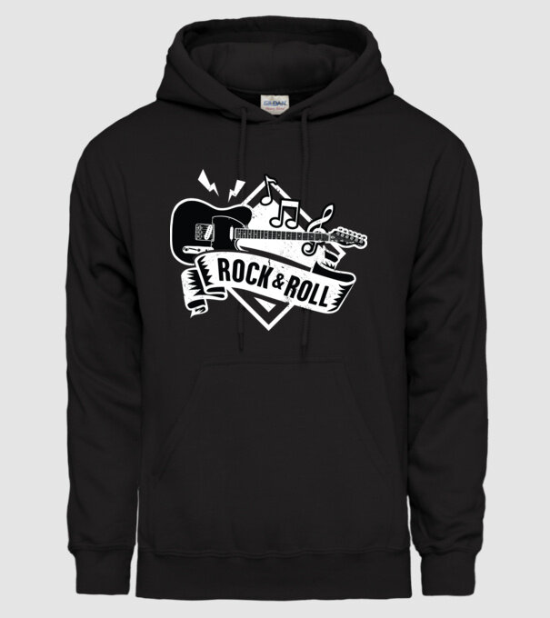 Rock & Roll chitară model negru pe tricou