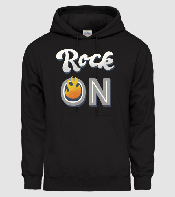 Rock On model negru pe tricou