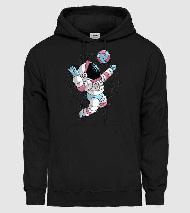 Astronaut voleibalist model negru pe tricou