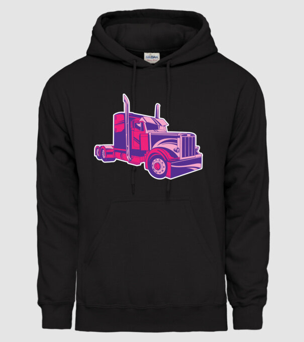 Camion roz model negru pe tricou
