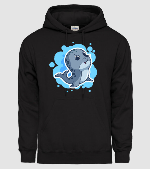 Sea Lion - Focă drăguță model negru pe tricou
