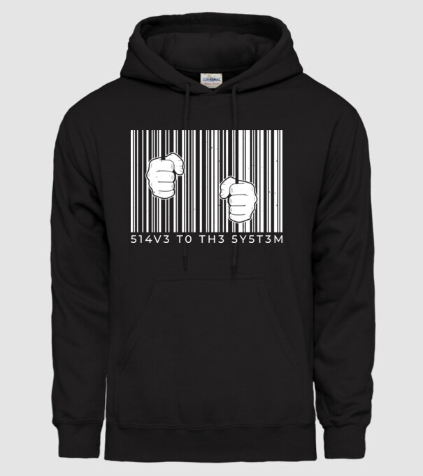 Slave to the system - Sclav al sistemului model negru pe tricou