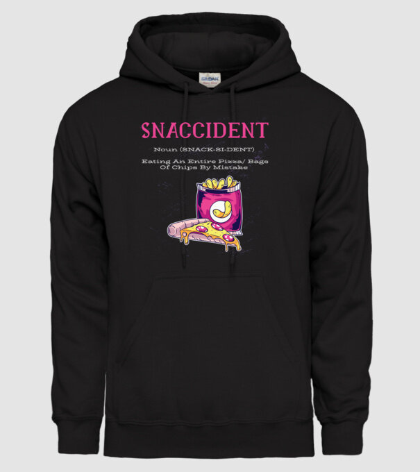 Snaccident model negru pe tricou
