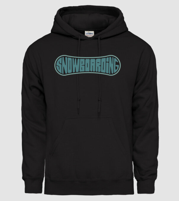 Snowboarding model negru pe tricou