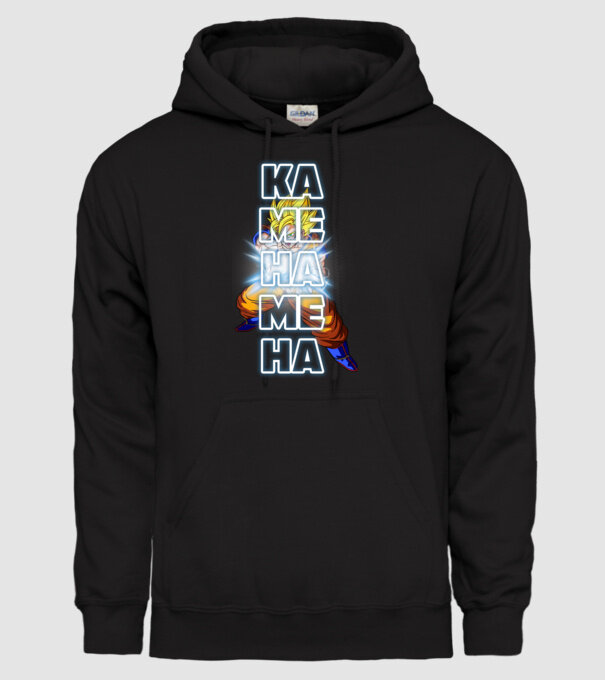 Son Goku Kamehameha model negru pe tricou