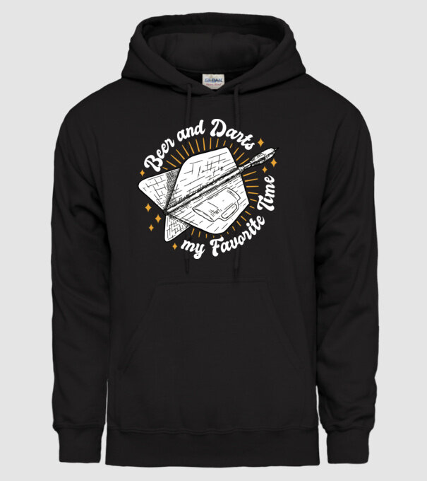 Bere și darts model negru pe tricou